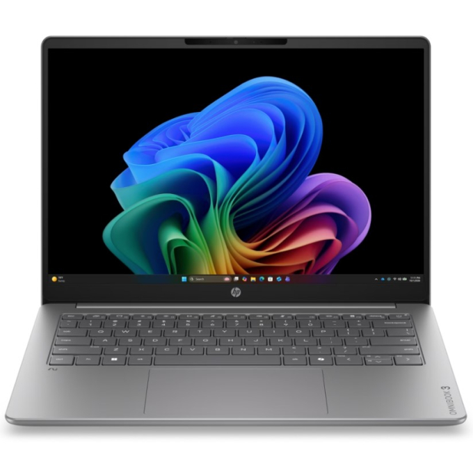 Laptop HP OmniBook 14-hz0051la 14pulgadas Qualcomm Snapdragon X X1-26-100 16GB RAM LPDDR5X 512GB SSD 1920x1200 OLED Win 11 Home Plata D8DA8LA#ABM / HP