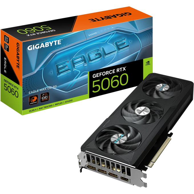 Tarjeta de Video Gigabyte NVIDIA GeForce RTX 5060 EAGLE OC 8G, 8GB GDDR7, 128-bit, GV-N5060EAGLE OC-8GD / Gigabyte