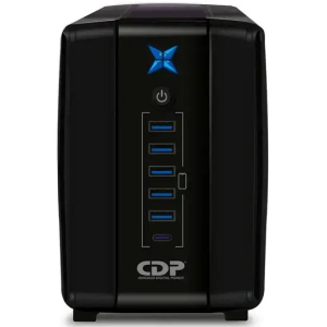 UPS CDP R-UPR758I 750VA/375W 8 Salidas 5 Puertos USB 1 Puerto USB-C Negro R-UPR758I / CDP