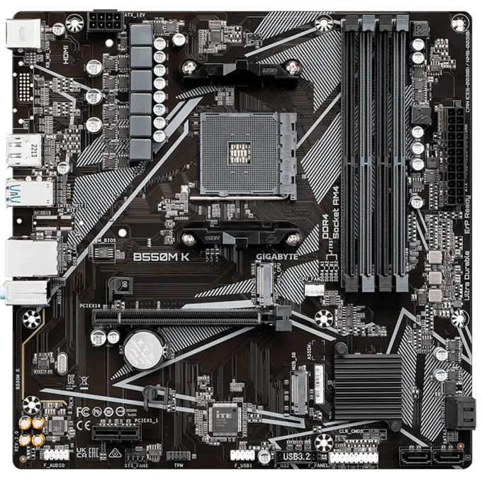 Placa Madre Gigabyte B550M K G11 Micro ATX AMD B550 Socket AM4 / Gigabyte