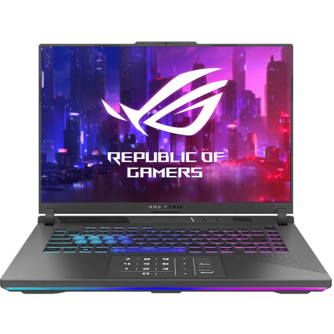 Laptop ASUS ROG Strix G16, AMD Ryzen9 9955HX, Memoria RAM 16GB DDR5, Disco Solido 1TB SSD, RTX 5070 8GB, Pantalla 16pulgadas 1920x1200 WUXGA IPS, Win11, G614FP-RV010W / Asus