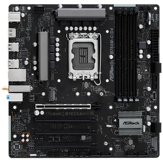 Placa Madre ASRock B760M-C/D4 Intel B760 LGA1700 DDR4 mATX / AsRock