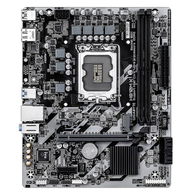 Placa Madre Gigabyte H810M K Intel H810 LGA1851 DDR5 mATX / Gigabyte