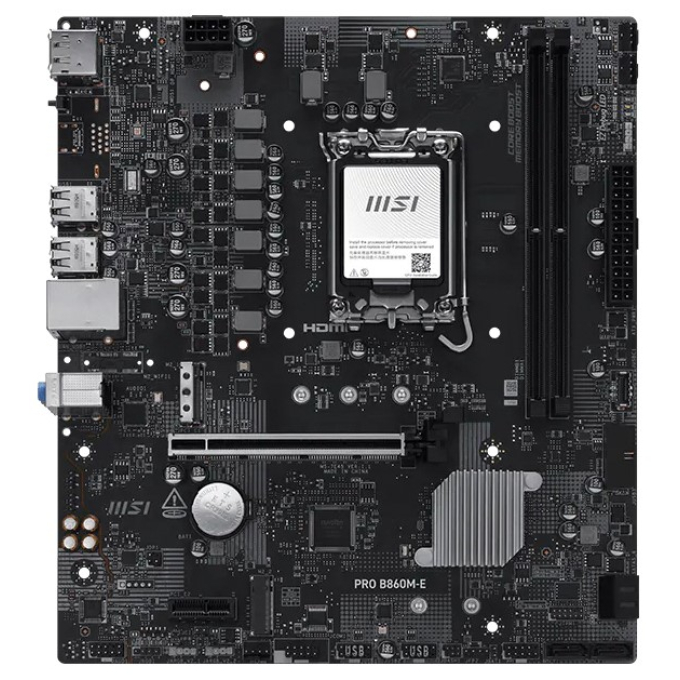 Placa Madre MSI PRO B860M-E Intel B860 LGA1851 DDR5 HDMI DisplayPort mATX / MSI