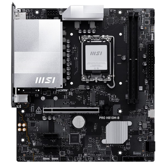 Placa Madre MSI PRO H810M-B Intel H810 LGA1851 DDR5 HDMI DisplayPort mATX / MSI