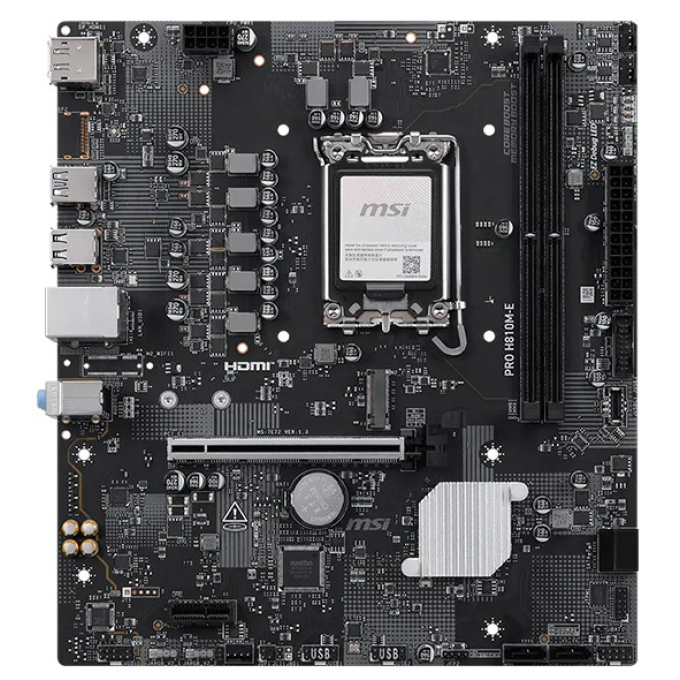 Placa Madre MSI PRO H810M-E Intel H810 LGA1851 DDR5 HDMI DisplayPort mATX / MSI