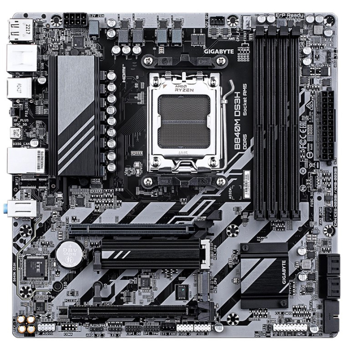 Placa Madre Gigabyte B840M DS3H AMD B840 AM5 DDR5 mATX / Gigabyte