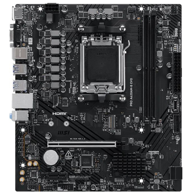 Placa Madre MSI PRO A620AM-B EVO AMD A620A AM5 DDR5 HDMI VGA mATX / MSI