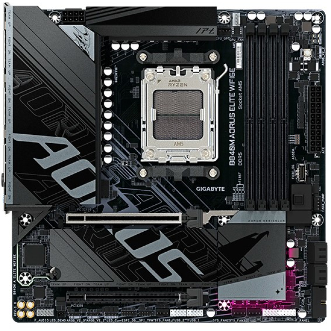 Placa Madre Gigabyte B840M AORUS ELITE WIFI 6E AMD B840 AM5 DDR5 / Gigabyte