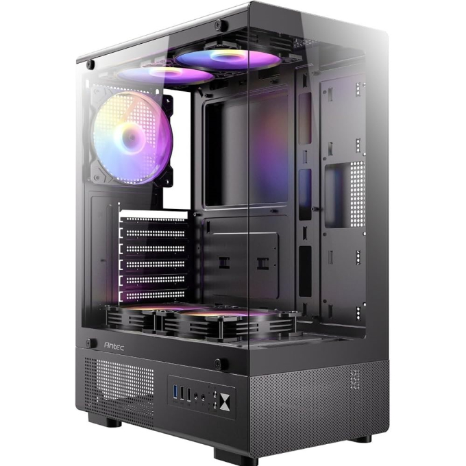 Case Antec VCX300 ARGB, Mid Tower, 5 ARGB, Vidrio Templado, ATX, Micro ATX, 0-761345-10224-7 / ANTEC