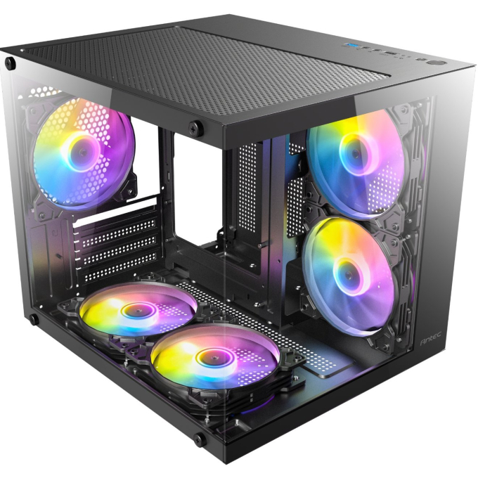 Case Antec VCX20M RGB, Mini Tower, 4 ARGB, Vidrio Templado, Micro ATX, ITX, 0-761345-10216-2 / ANTEC