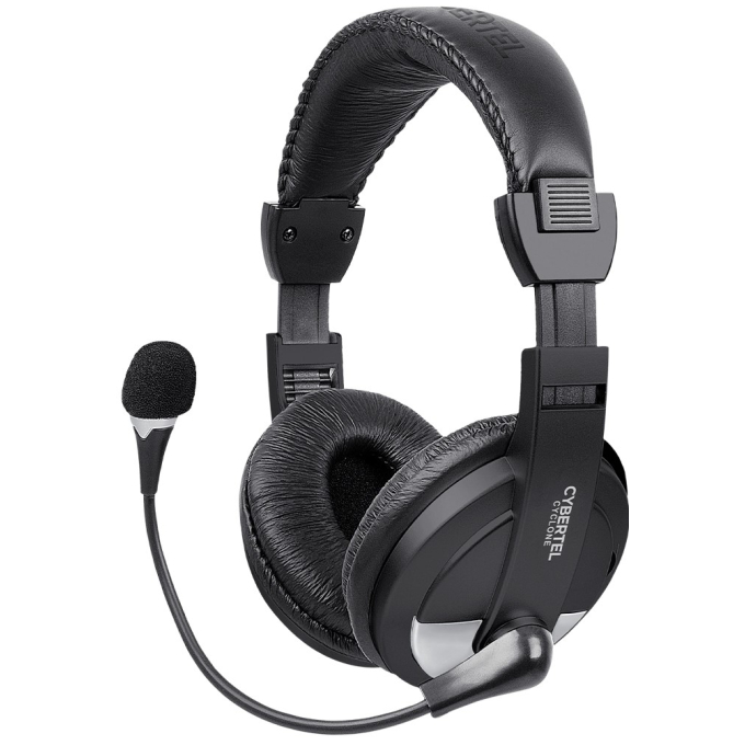 Audifonos con Microfono CyberTel Cyclone Negro/Plata USB H370S-U / Cybertel