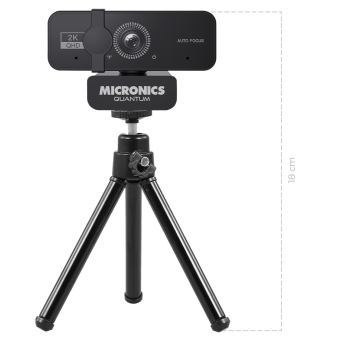 Camara Web Micronics Quantum 2560x1440 QHD, con Tripode, W700 / Micronics