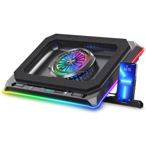 Cooler para Laptop Airboom Revolution AB057 con Cooler RGB, 1 Ventilador 13 cm