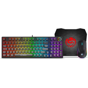 Kit Combo Teclado Mecanico RGB + Mouse Gamer + Pad Mouse Cybertel Striker Black Gamer, GT1802R