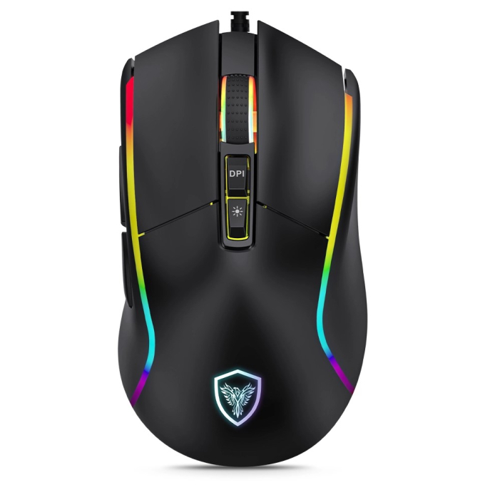 Mouse Micronics Legend 8 USB 6 Botones 12800 DPI LED Gamer, M803-8 / Micronics