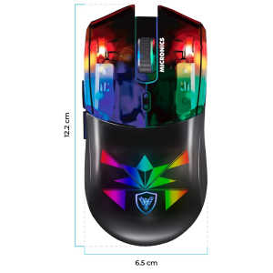 Mouse Micronics Neon 3 Bluetooth WiFi Recargable RGB 4800 DPI 7 Botones Gamer, GM809-3M / Micronics