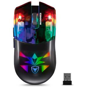 Mouse Micronics Neon 3 Bluetooth WiFi Recargable RGB 4800 DPI 7 Botones Gamer, GM809-3M
