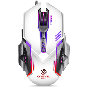 Mouse Cybertel Exxpert White USB 6 Botones 7200 DPI 7 LEDs Gamer, M502W