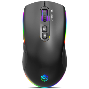 Mouse Cybertel Dynasty 3 Bluetooth WiFi Recargable RGB 7 Botones 4800 DPI Gamer, M609-3M