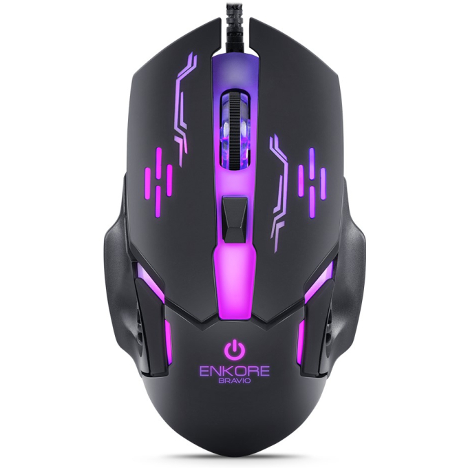 Mouse Enkore Bravio USB 6 Botones 3600 DPI 7 LEDs Gamer, EKM313 / Enkore