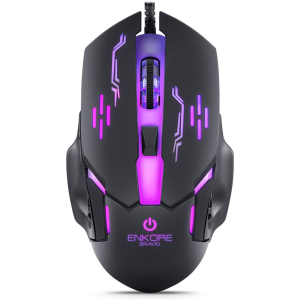 Mouse Enkore Bravio USB 6 Botones 3600 DPI 7 LEDs Gamer, EKM313