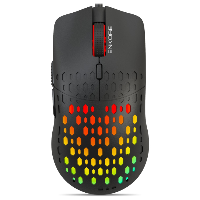 Mouse Enkore Vibrant USB 6 Botones 3600 DPI 7 LEDs Gamer, EKM303 / Enkore