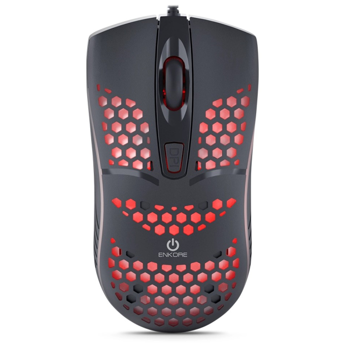 Mouse Enkore Ingravide USB Negro 4 Botones 7 LEDs Gamer, EKM118K / Enkore