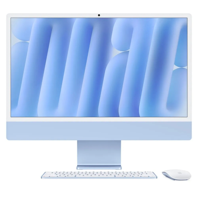 Computadora All-in-one AIO Apple iMac, Chip Apple M4, Memoria RAM 16Gb, Disco Solido 256Gb SSD, Pantalla 24pulgadas 4.5K, Azul, MWUF3LZ/A / Apple