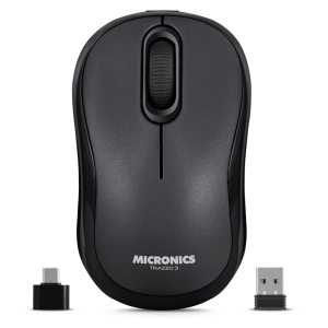 Mouse Inalambrico Micronics Trazzo Black WiFi Recargable, MR700R
