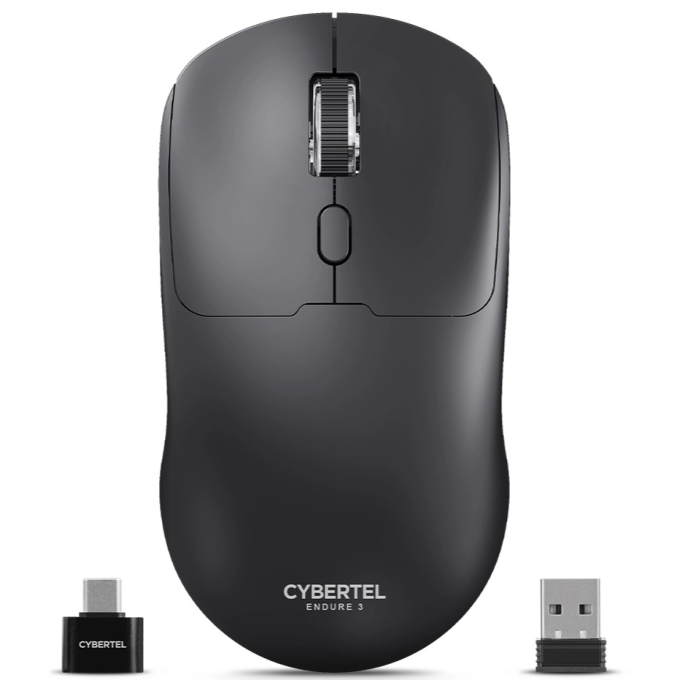 Mouse Inalambrico Cybertel Endure 3 Black Bluetooth WiFi Recargable, M702-3M / Cybertel