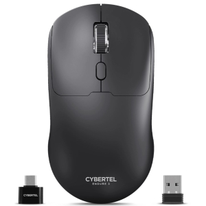 Mouse Inalambrico Cybertel Endure 3 Black Bluetooth WiFi Recargable, M702-3M