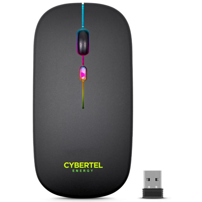 Mouse Inalambrico Cybertel Energy Black Bluetooth WiFi Recargable, M703-3M / Cybertel