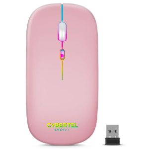 Mouse Inalambrico Cybertel Energy Pink Bluetooth WiFi Recargable, M703-3M