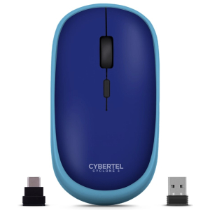 Mouse Inalambrico Cybertel Cyclone Blue Bluetooth WiFi Recargable USB-C, M500B-3M