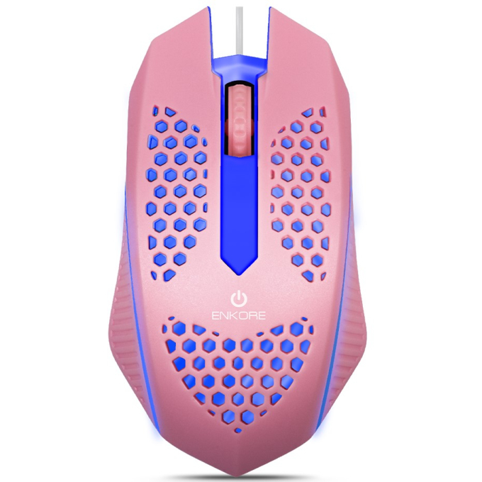 Mouse Enkore Levitron USB Rosado, EKM107P / Enkore