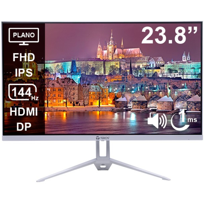 Monitor Gamer Teros 23.8pulgadas Full HD 1920x1080 IPS 144Hz 1ms HDMI DisplayPort, TE-2423S / Teros