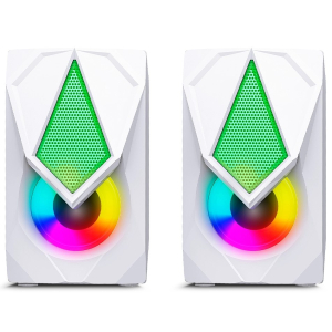 Parlantes 2.0 Micronics Corsair White RGB 2pulgadas, S309-9W / Micronics