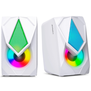 Parlantes 2.0 Micronics Corsair White RGB 2, S309-9W
