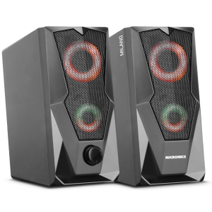 Parlantes 2.0 Micronics Milano Black RGB 2.5pulgadas, S310 / Micronics