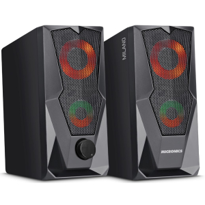 Parlantes 2.0 Micronics Milano Black USB RGB 2.5pulgadas, S310U / Micronics