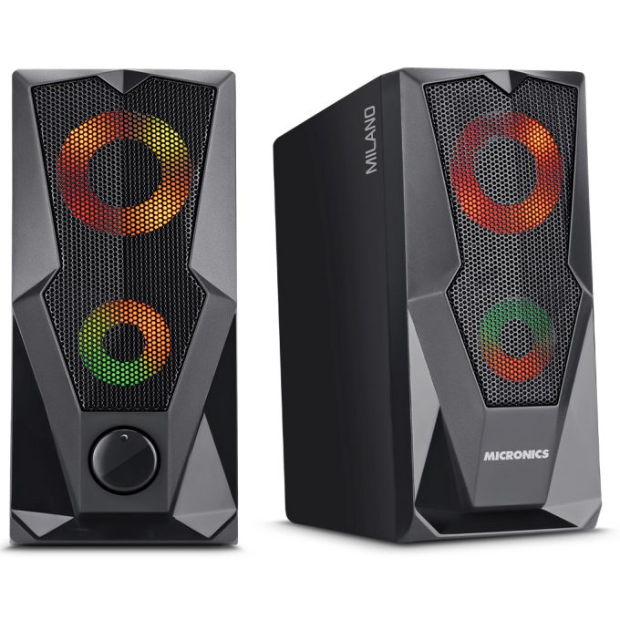 Parlantes 2.0 Micronics Milano Black USB RGB 2.5pulgadas, S310U / Micronics