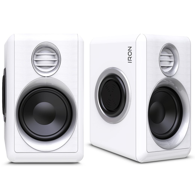 Parlantes 2.0 Micronics Iron White USB 2.75pulgadas RMS 10W, S314W / Micronics