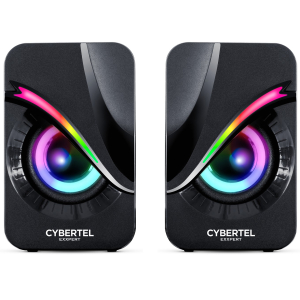 Parlantes 2.0 Cybertel Exxpert Black RGB 2pulgadas, S301 / Cybertel