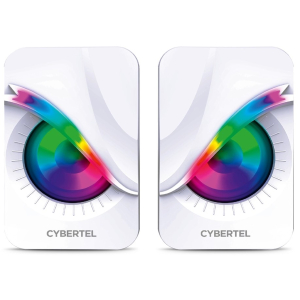 Parlantes 2.0 Cybertel Exxpert White RGB 2pulgadas, S301W / Cybertel