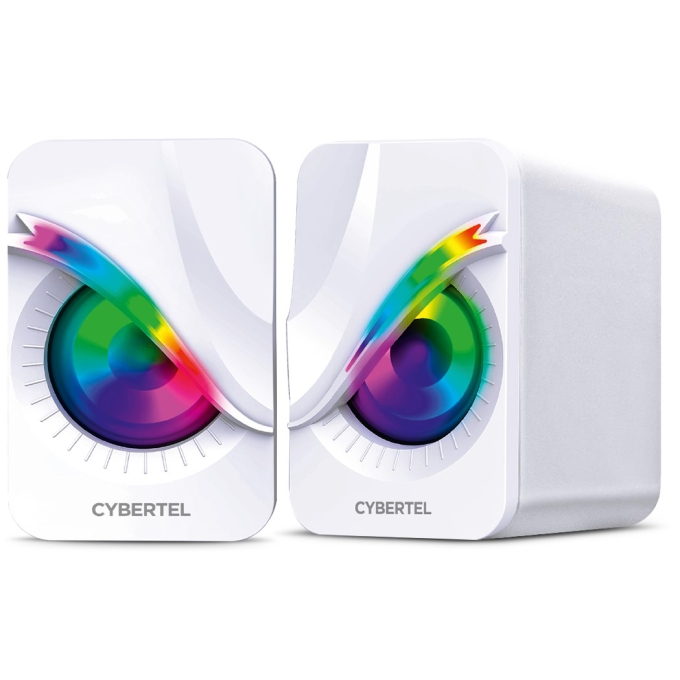 Parlantes 2.0 Cybertel Exxpert White RGB 2pulgadas, S301W / Cybertel