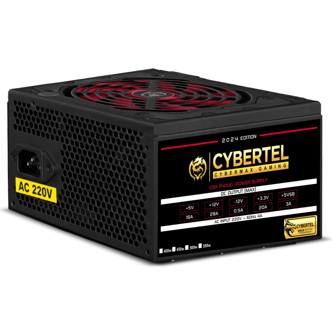 Fuente de Poder ATX Cybertel 400W PPFC, P4000 / Cybertel