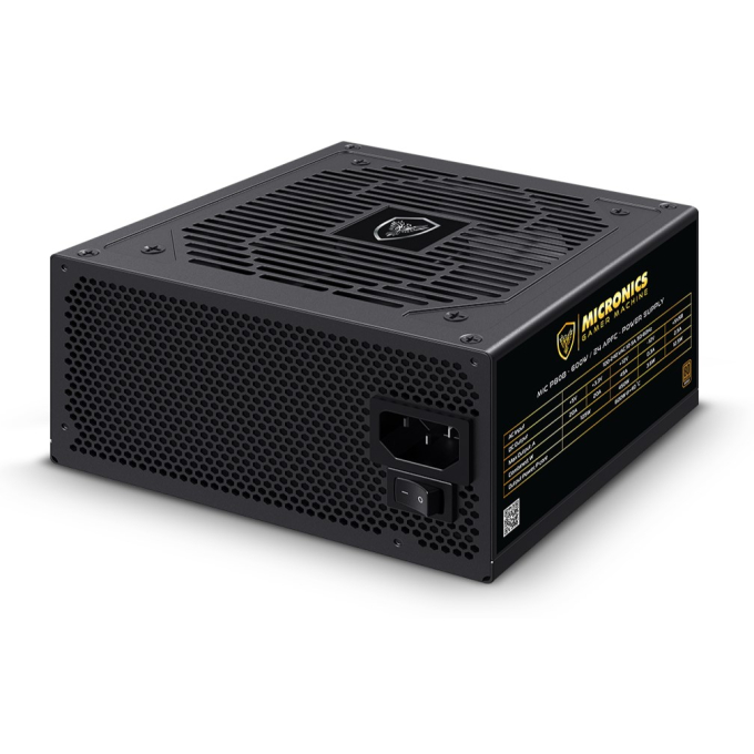 Fuente de Poder ATX Micronics 600W APFC 80 Plus Bronze, P80B-600W / Micronics