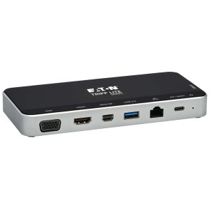Estacion de Acoplamiento USB-C Tripp Lite Triple Display 4K, HDMI, DisplayPort, Mini DisplayPort, VGA, RJ-45, USB-A, USB-C PD
