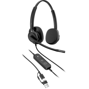 Audifonos con Microfono Poly Mission 400 425 Cableado, Estereo, Microsoft Teams, USB-A/USB-C, Cancelacion de Ruido, Black / HP